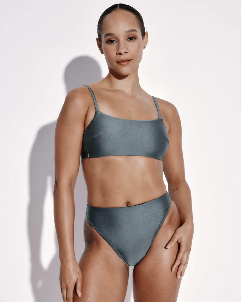 Leakproof Shimmer High Cut Bikini Swim Bottom